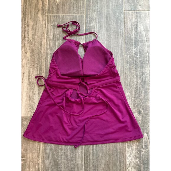ATHLETA High Neck Keyhole Tankini Fuchsia Womens size Large - Picture 5 of 5